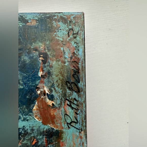 R.H. Bourain , Blue Delusion,  Abstract Acrylic Painting on Canvas Board - Picture 3 of 9